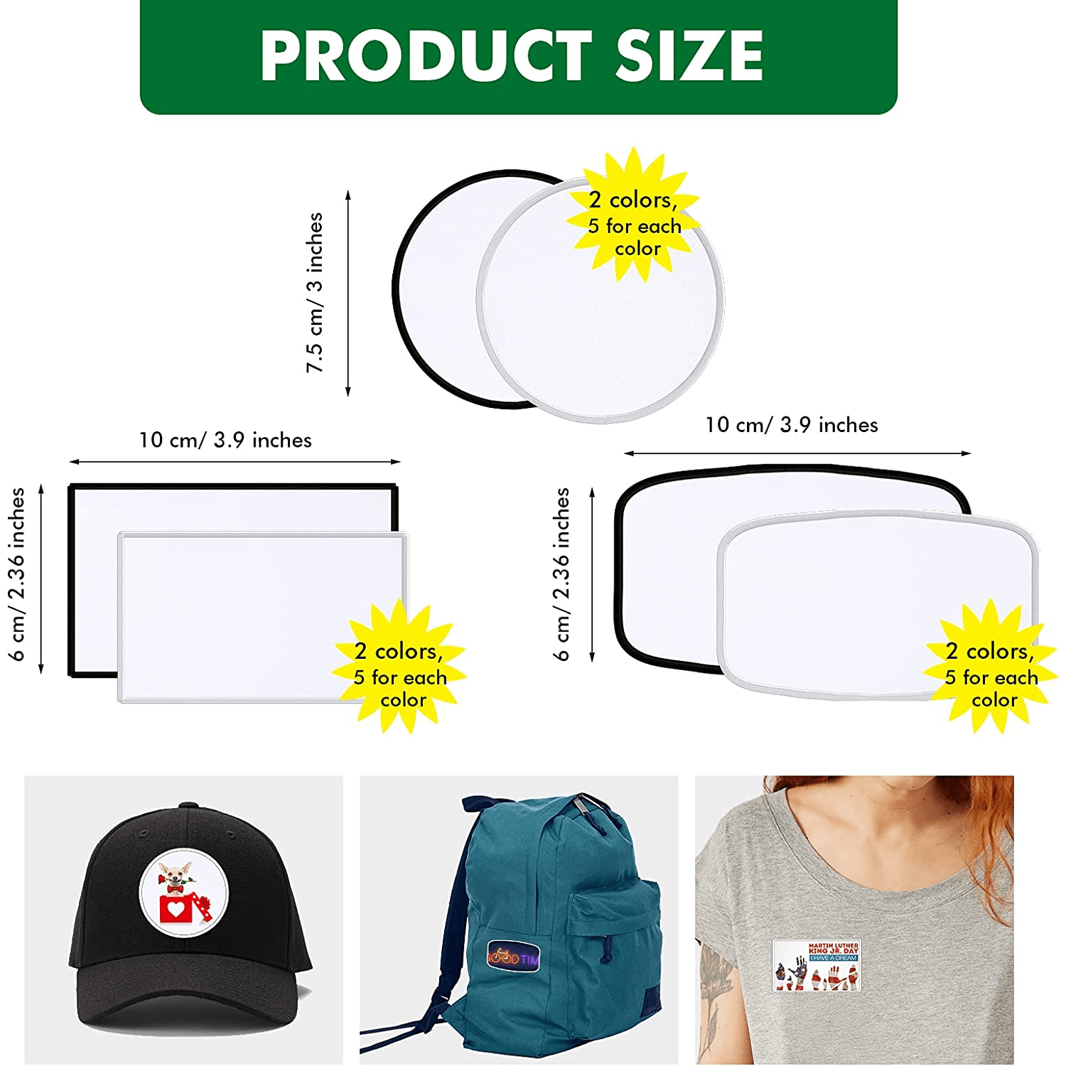 Embroidered hat patches for sublimation