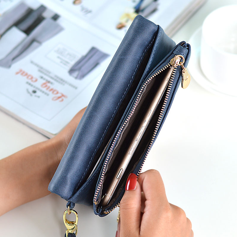 Classic Bifold Long Wallet Solid Color Coin Purse Versatile - Temu