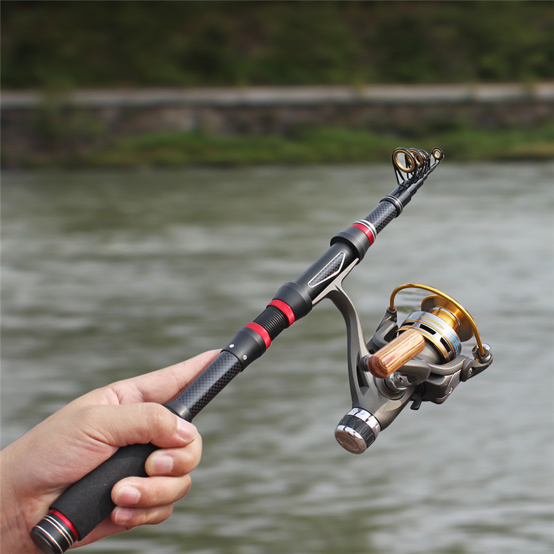 Mini Hand Rod - Telescopic Carbon Fiber Fishing Rod for Sea Salt Water  Freshwater Fishing
