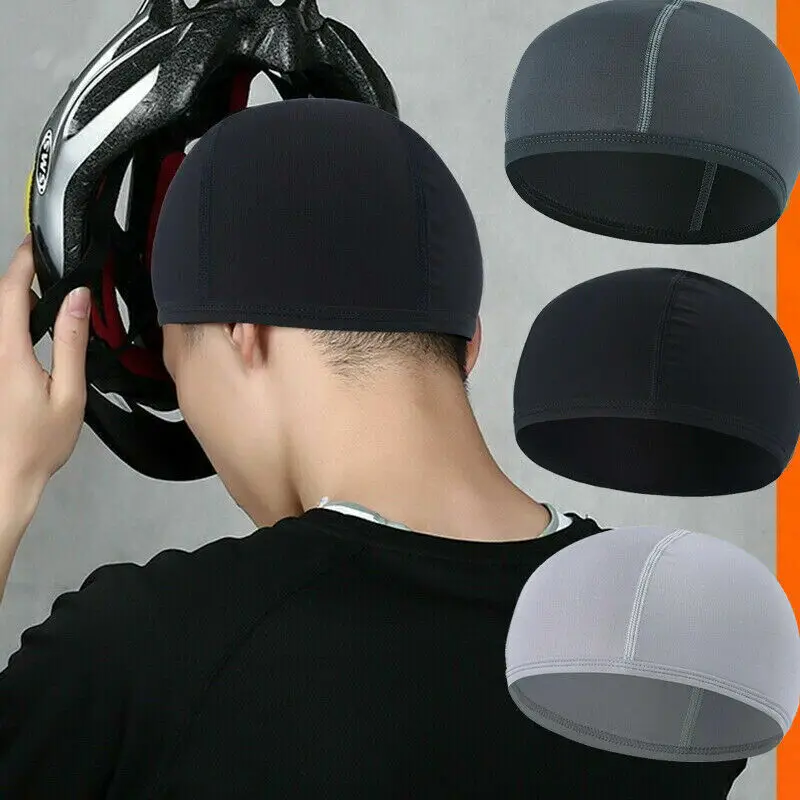 2pcs cooling dome skull cap sweat wicking helmet liner sport motorcycle cycling beanie durag hat 0