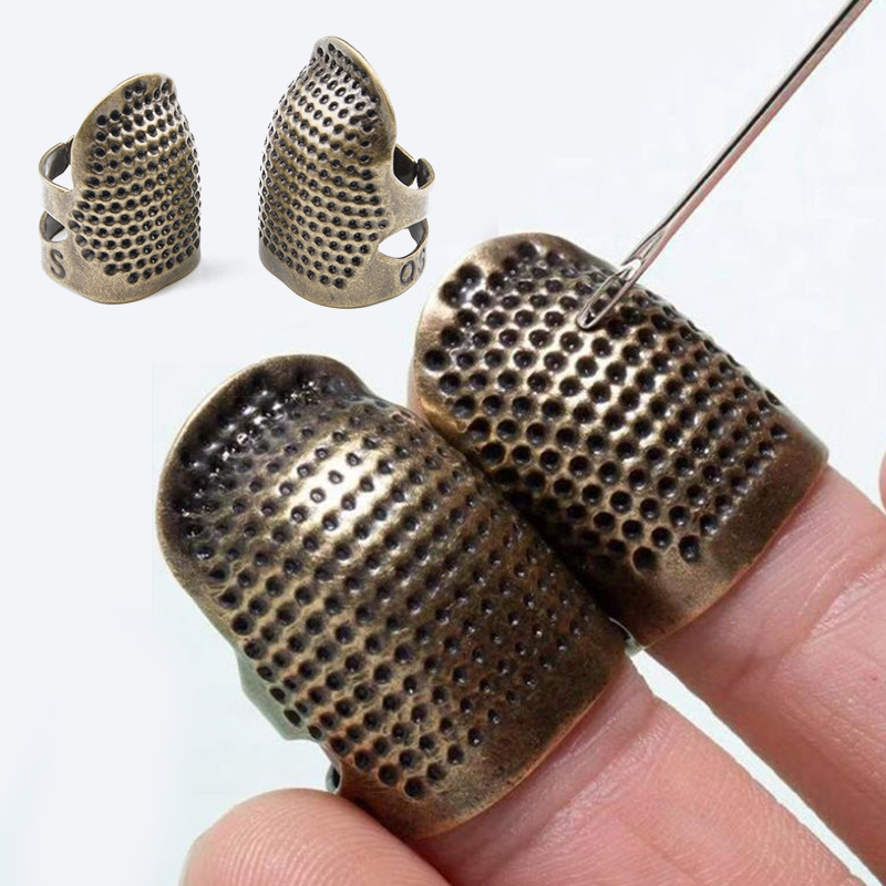 Dedal de costura de latón de Metal duro antiguo, agujas, Protector de  dedos, herramientas de costura DIY - AliExpress