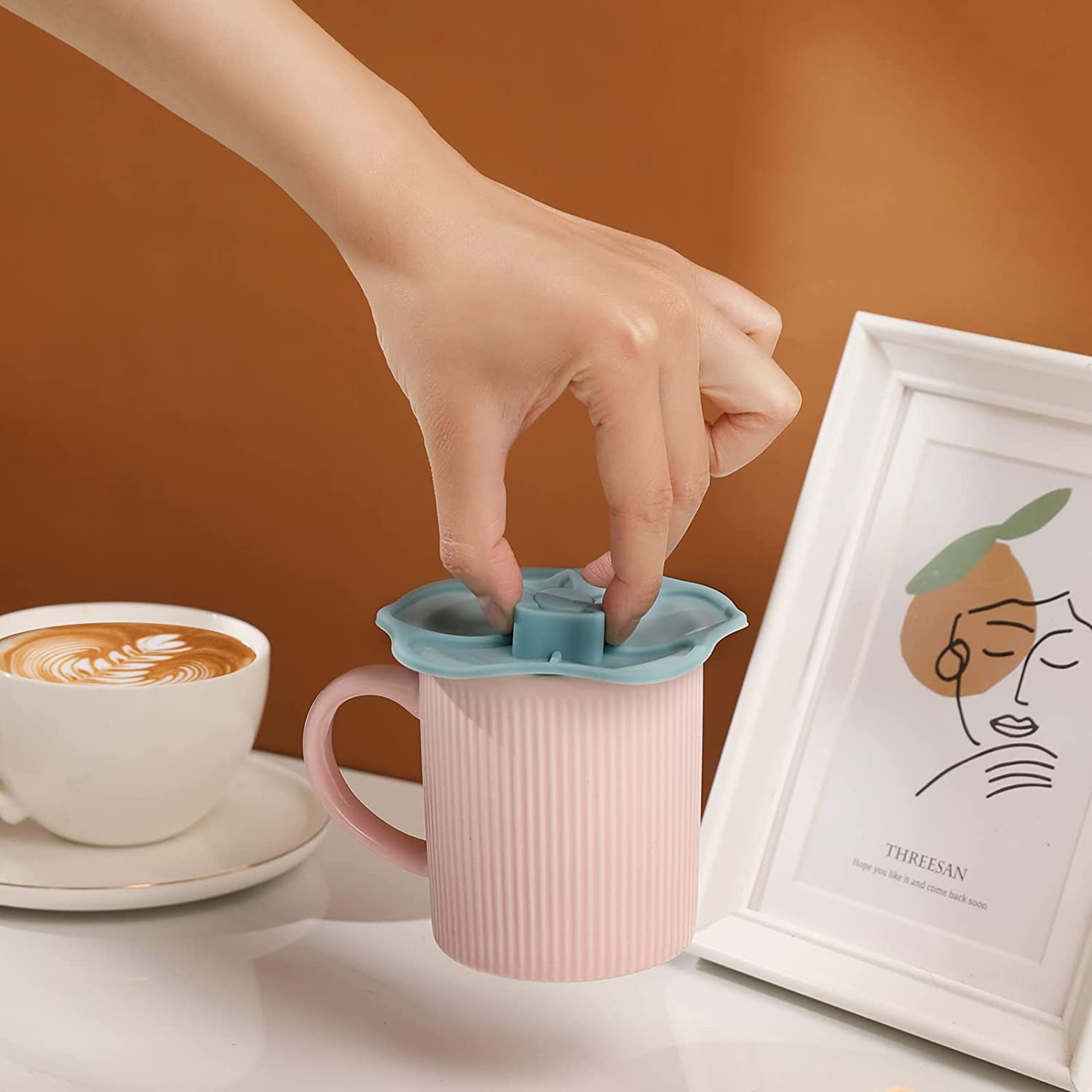 silicone Cup Lid] 3pcs Creative Cup Lid For Mug, Teacup, Glass Cup