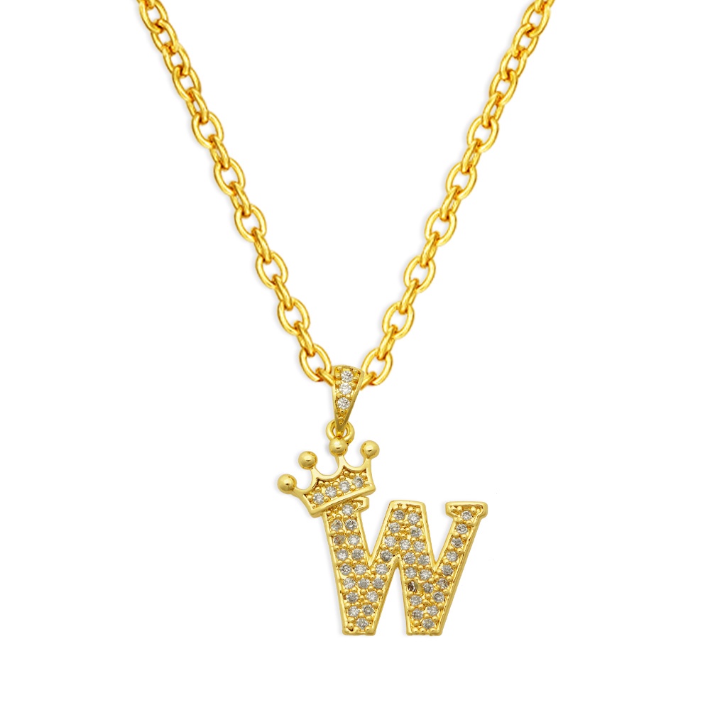 Nouveau Luxe Cuivre Zircon A-z Couronne Alphabet Pendentif Chaîne Collier  Hip-hop Style Mode Homme Nom Initial Bijoux - Bijoux Et Accessoires - Temu  France