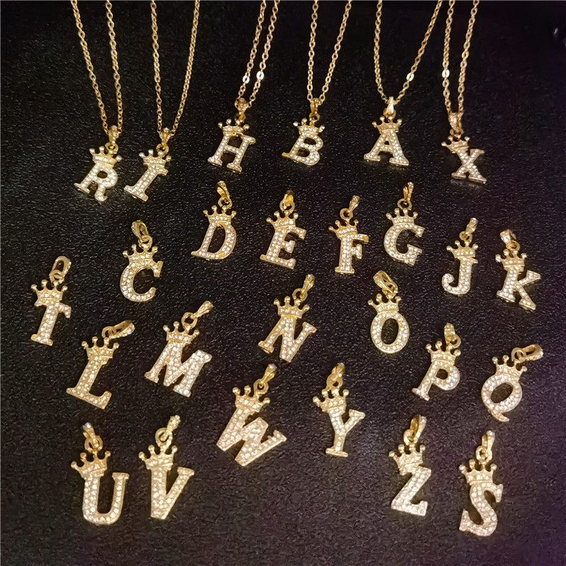 Nouveau Luxe Cuivre Zircon A-z Couronne Alphabet Pendentif Chaîne Collier  Hip-hop Style Mode Homme Nom Initial Bijoux - Bijoux Et Accessoires - Temu  France