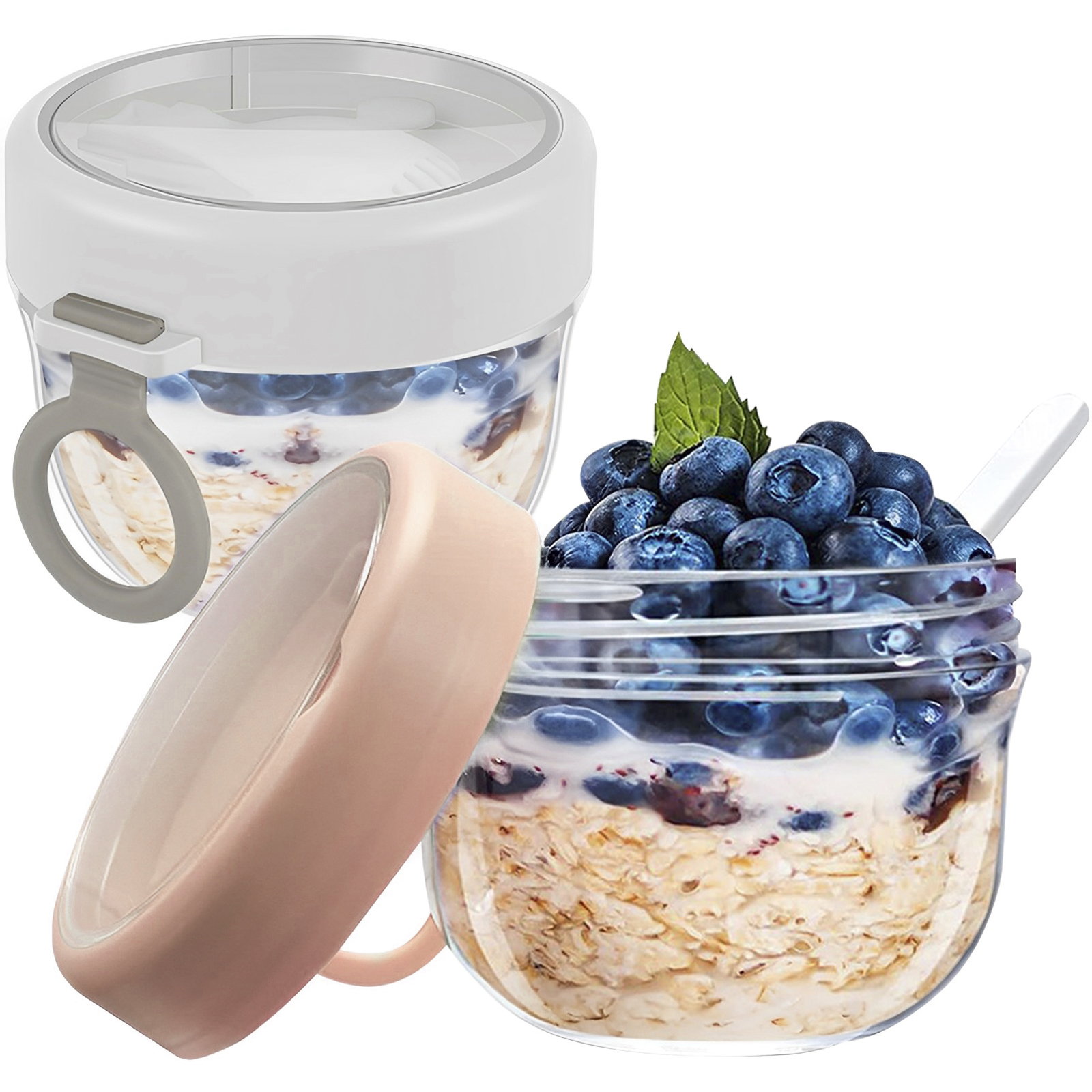 Portable Breakfast Cup Cereal Nut Yogurt Salad Cup Container - Temu