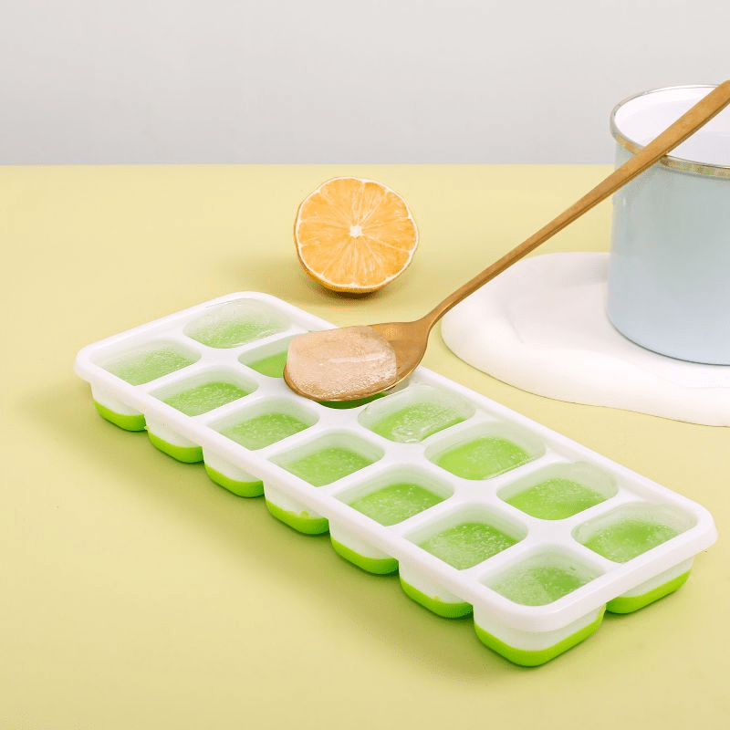 Silicone Ice Cube Mould with DIY Lid 6 Grid Soft Bottom Cube Mold