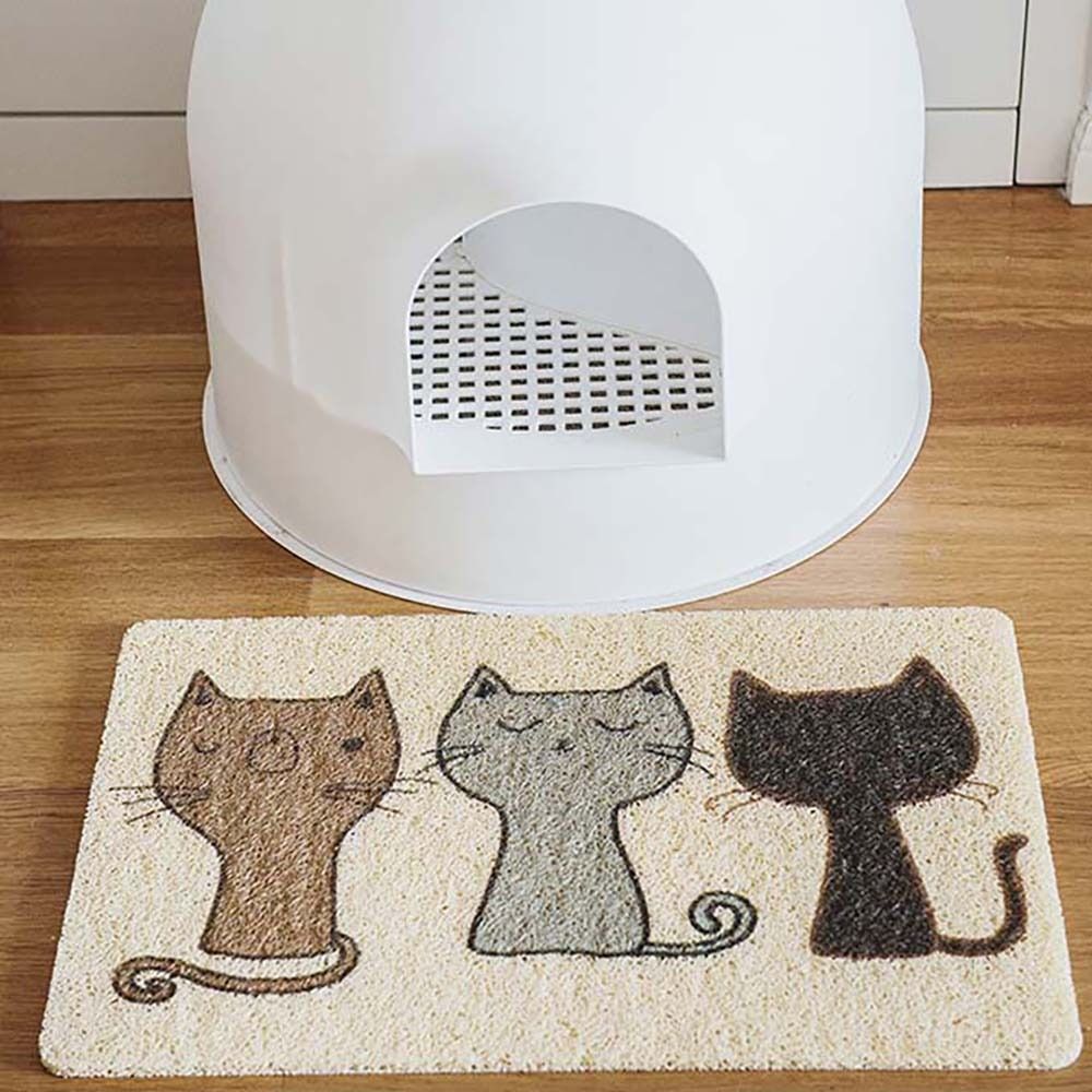 WePet Cat Litter Box Mat, Kitty Premium PVC Pad, Durable Trapping Rug,  Phthalate Free, Urine-Resistant, Scatter Control, M 24 x 22, Grey