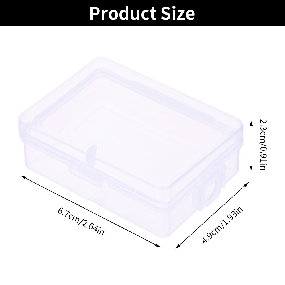 Small Plastic Case Mini Rectangle Clear Beads Collection