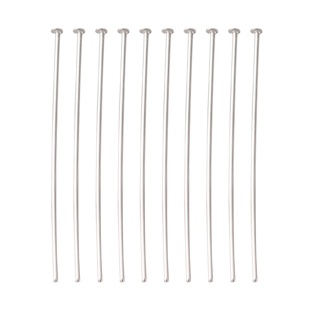 Newcraft Jewelry Head Pins for Jewelry Making | Ship Straight and Unbent (150 Pieces 3 Inches 76mm 22 Gauge) Flat-Head Brass Dressmaker Headpins | Jew