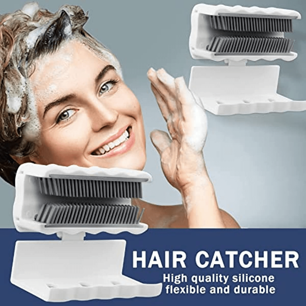 2 Pack Shower Hair Catcher,Hair Grabber for Shower Wall,Hair Collector for  Shower Wall,Hair Catcher Silicone Shower,Bathroom Wall Hair Collector for