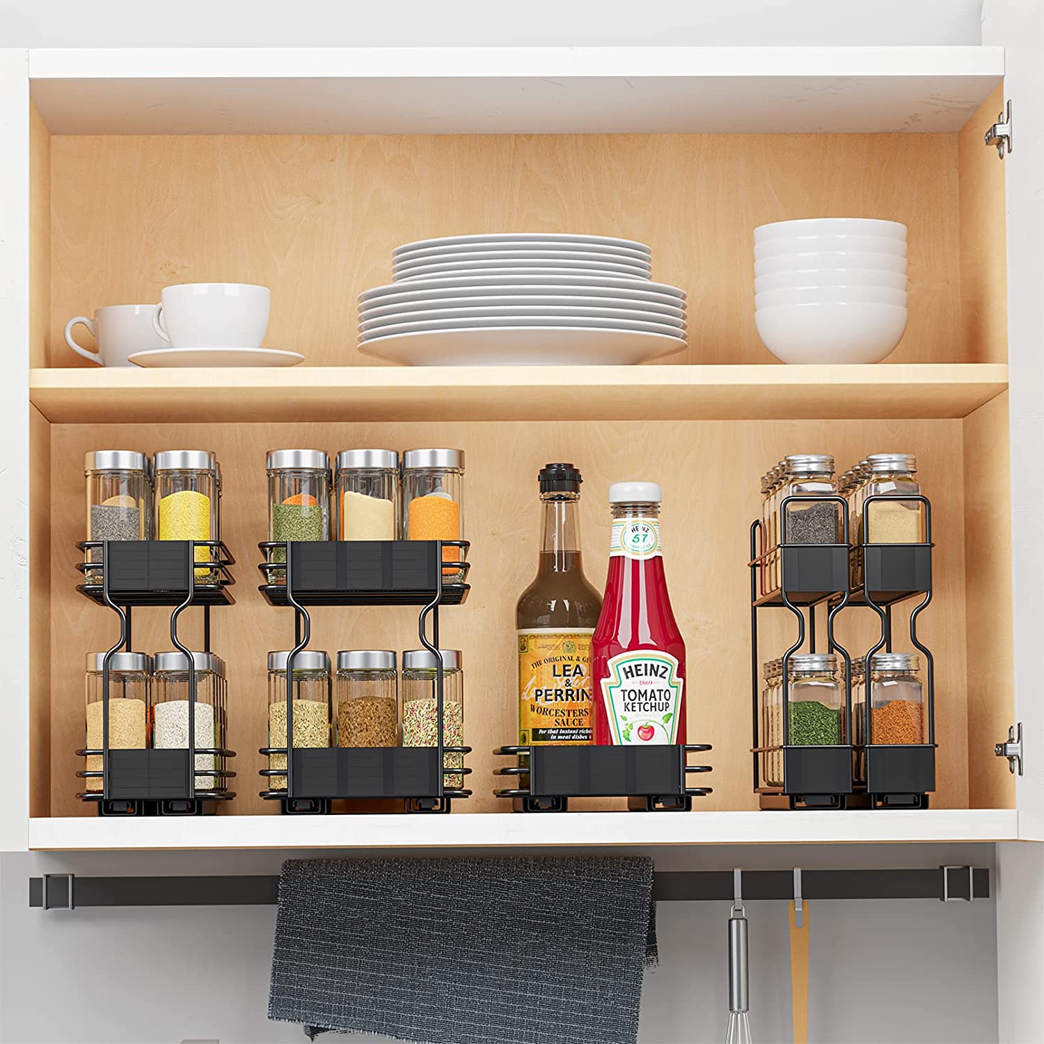 Seasoning Bottle Storage Rack Kitchen Organizer Pull Out Spice Rack Organizer