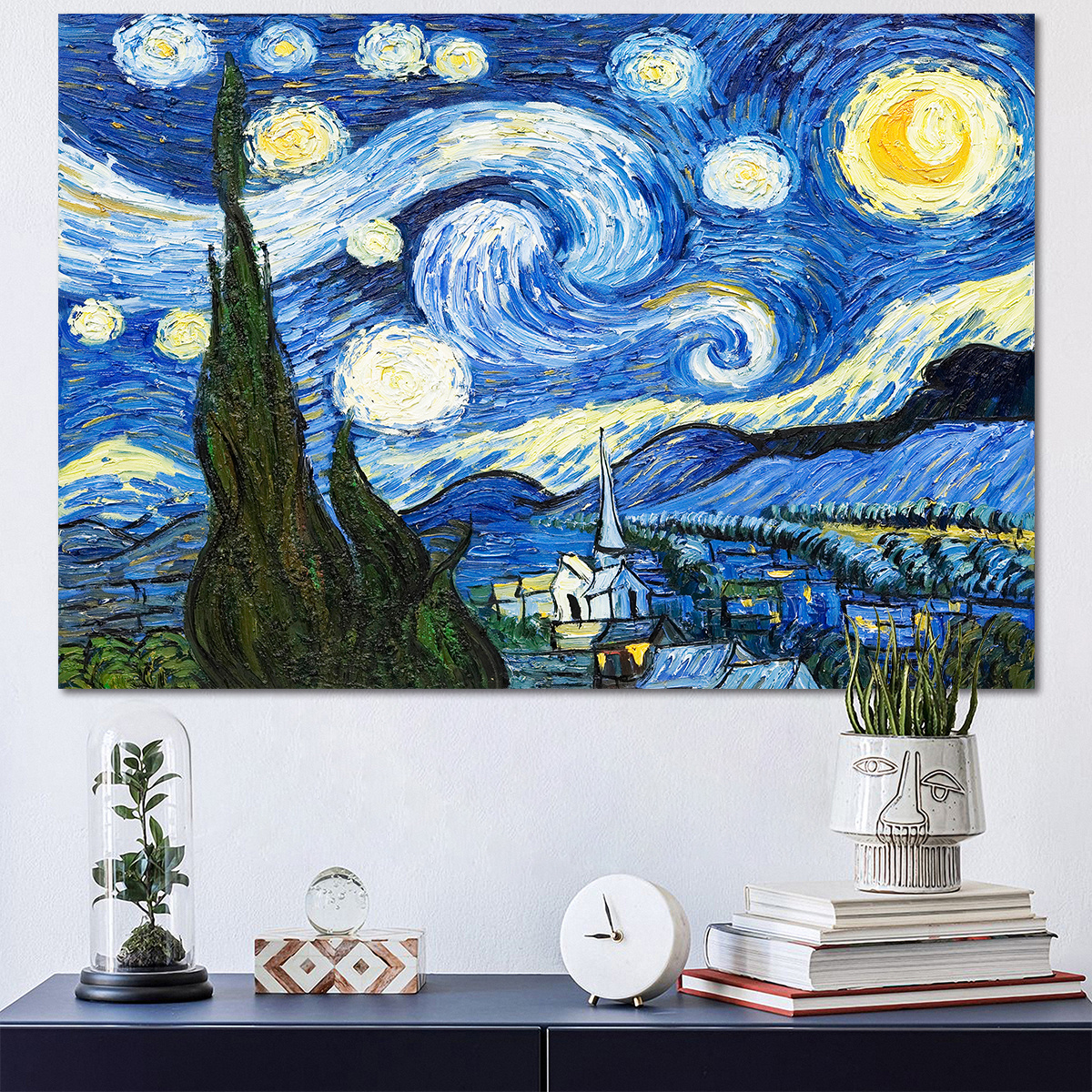 Vincent Van Gogh Starry Night Canvas Wall Art Painting - Temu