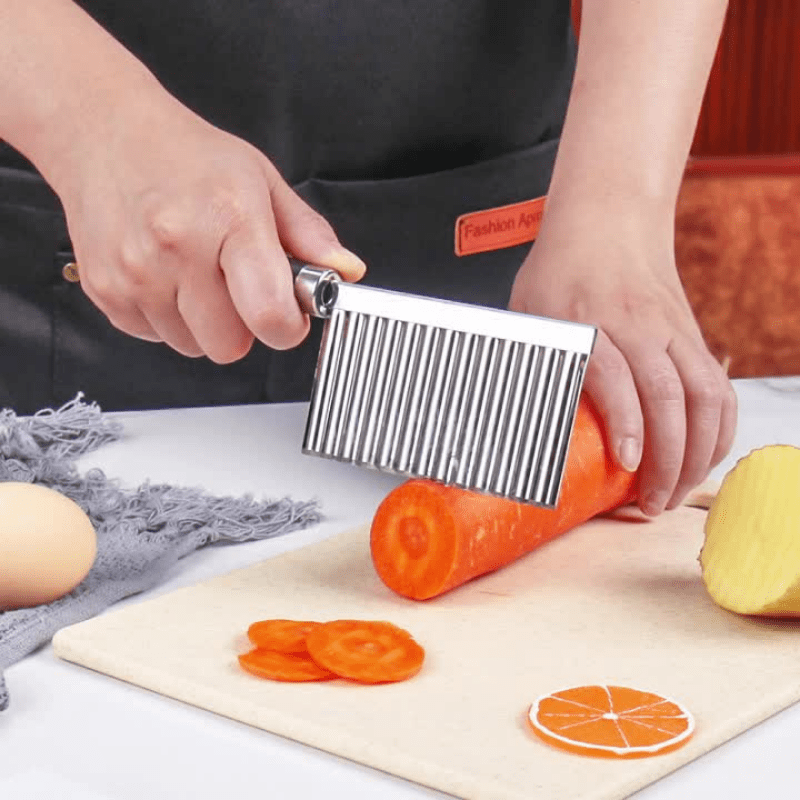 1pc Stainless Steel Potato Wave Cutter Cooking Tool Kitchen Knife Accessory  Vegetable Fruit Slicer