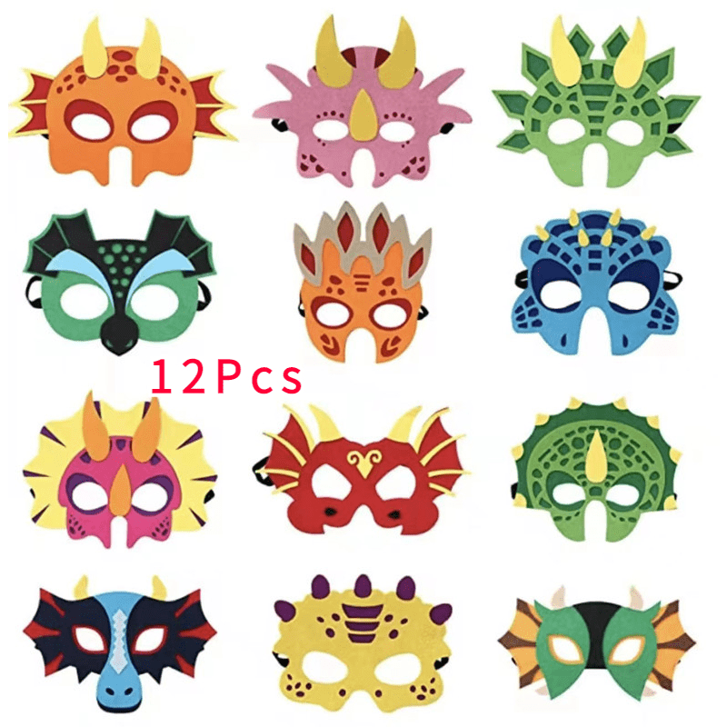 12pcs EVA Foam Animal Masks Face Zoo Jungle Party Mask Birthday Party  Decorations Kids Party Masks