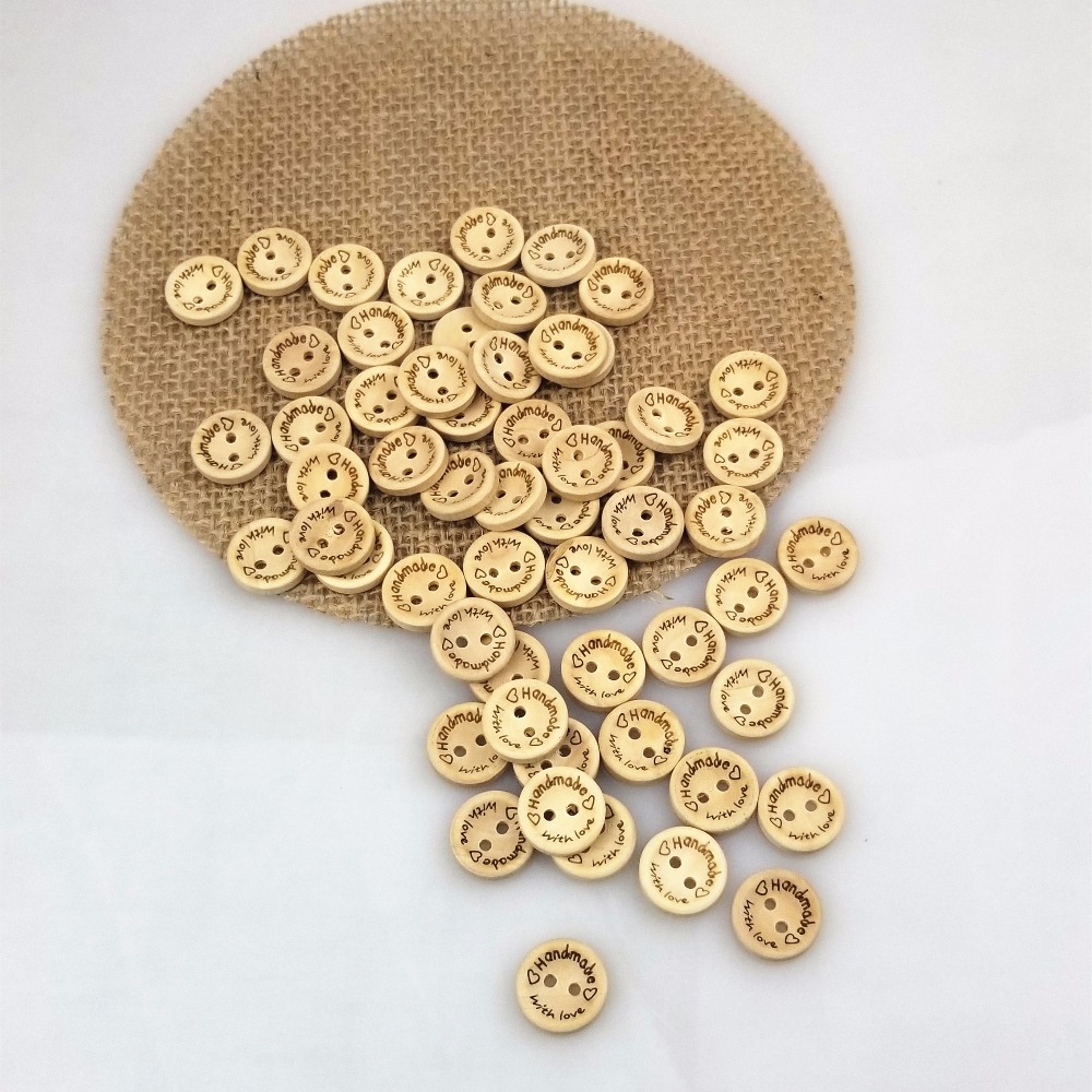 Wooden Heart Shaped Buttons for Crafts - Laser Cut - Wooden Buttons,  Knitting Buttons, Sewing Buttons, Craft Buttons