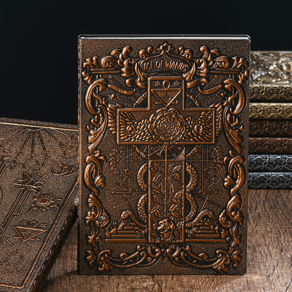 A5 3D Cross Notebook Bible Retro European Notepad Business Office Gift