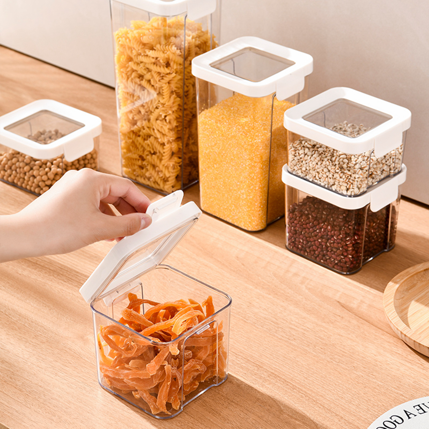 Airtight Food Storage Containers Cereal Container, Air Tight Snacks Pantry Storage  Bins Organizer,pantry Space Saving Canisters, Aesthetic Room Decor, Home  Decor, Kitchen Accessories - Temu