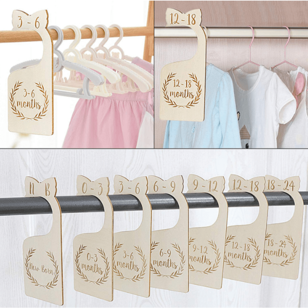 Wooden Baby Closet Dividers Clothes Size Dividers Wooden - Temu