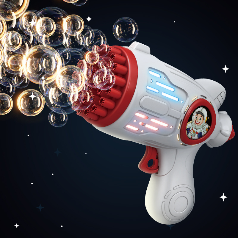 Bubble Gun Kids Toys Electric Automatic Soap Rocket Bubbles Machine Outdoor  Wedding Party Toy LED Light Children Birthday Gifts