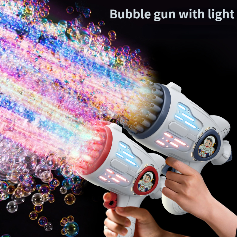 Bubble Gun Electric Automatic Soap Rocket Bubbles Machine Kids Portable  Outdoor Party Toy Led Light Blower Toys Children Gifts - Temu