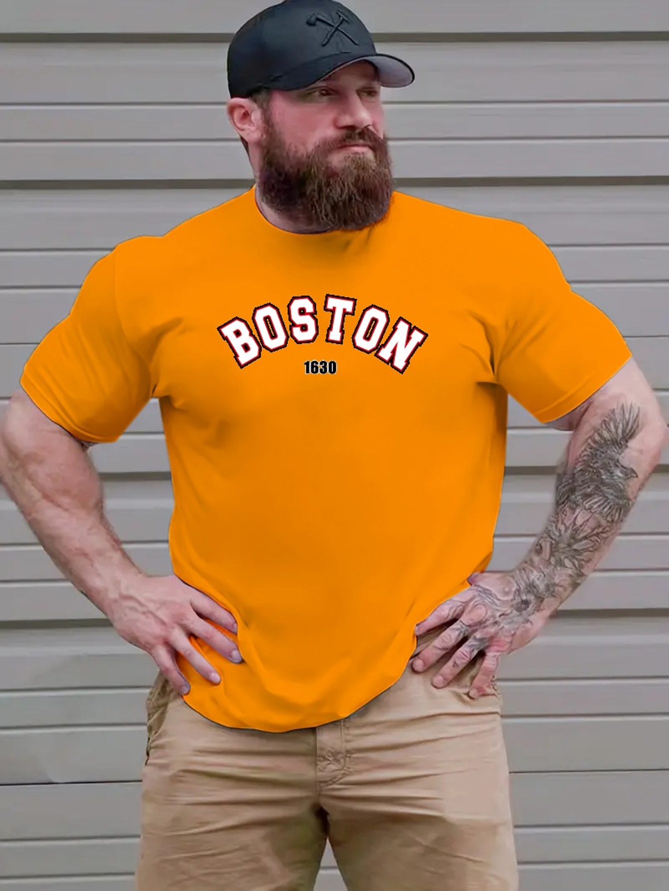 Plus Size Men's Trendy Boston Graphic Long Sleeve Tees, Comfy Stretch  Breathable T-shirts For Summer, Oversized Loose Men's Clothings - Temu  Australia