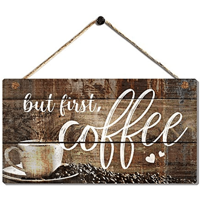 Rustic Coffee Cup Metal Wall Hooks Vintage style Wooden - Temu