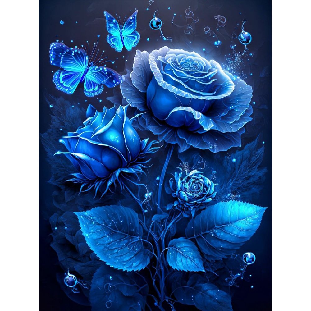 Butterfly And Rose Diamond Painting Kit (Full Drill)