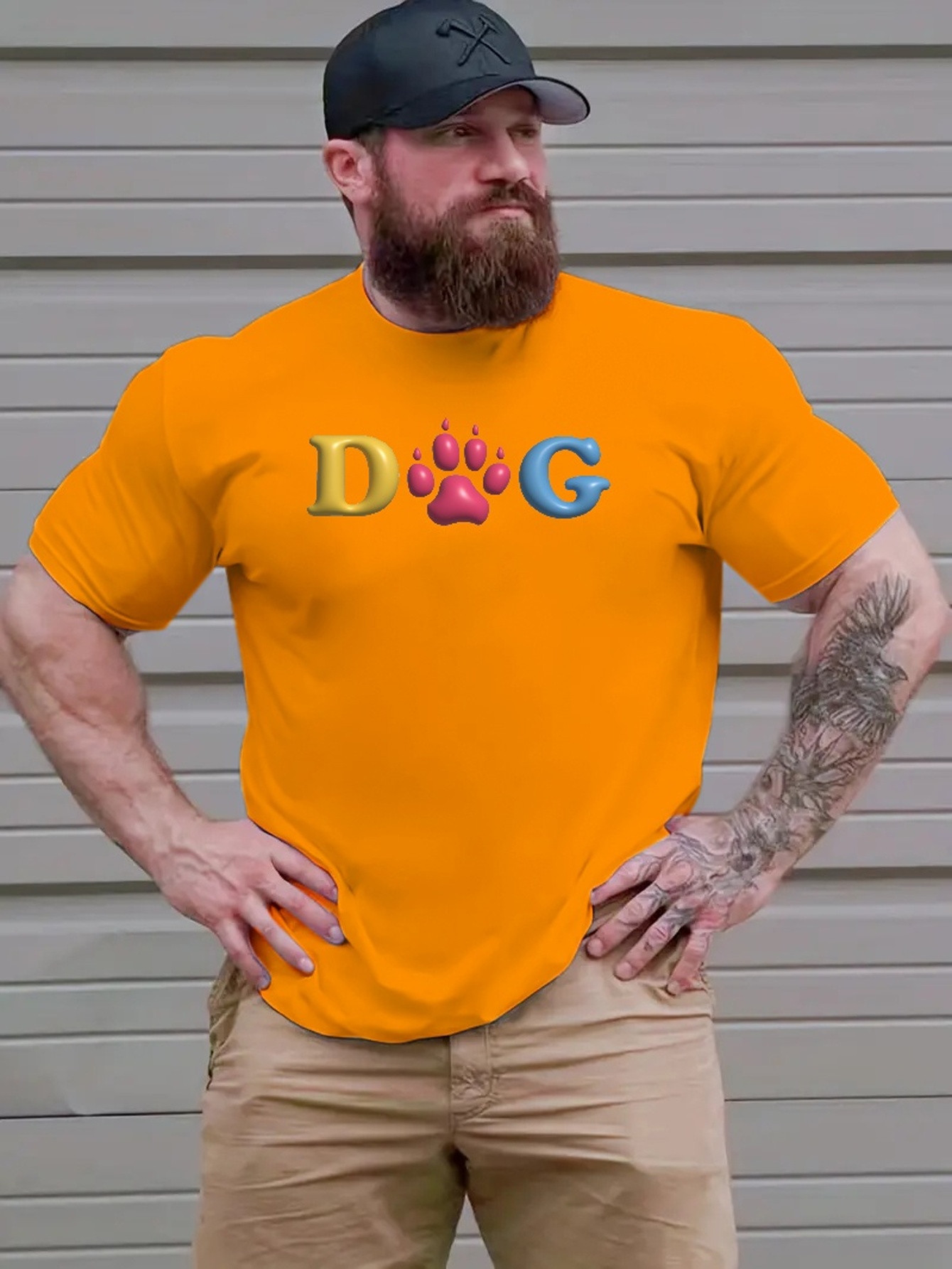 Plus Size Men's Trendy Dog Graphic Tees Comfy Stretch Temu New Zealand