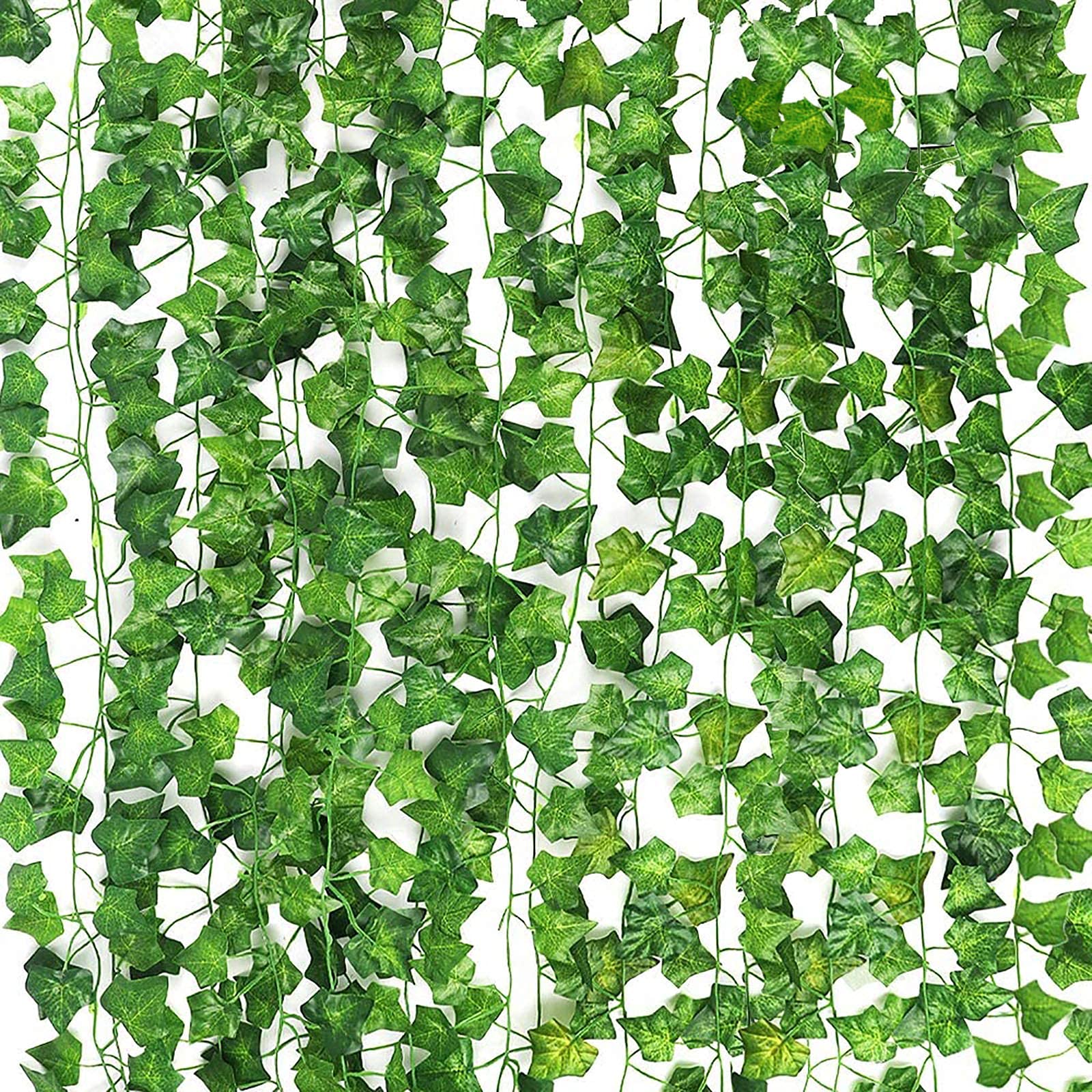 

12pcs Vines Garden Wall Decoration, Plastic Ivy Leaves Artificial Ivy Garland Greenery Garlands, Plastic Hanging Plant Vine For Bedroom Wedding Party Room Astethic Stuff, 79 Feet