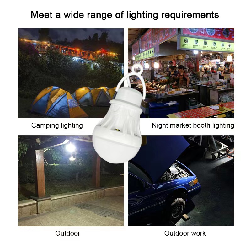 Portable USB LED Light Bulb Switch LED Camping Lantern Tent Lighting 5W 