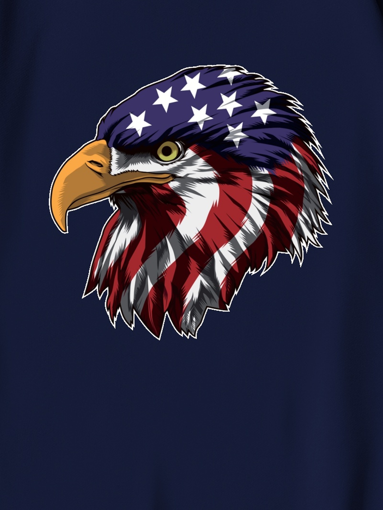 Patriot Eagle - Men's Navy Long-Sleeve Graphic T-Shirt