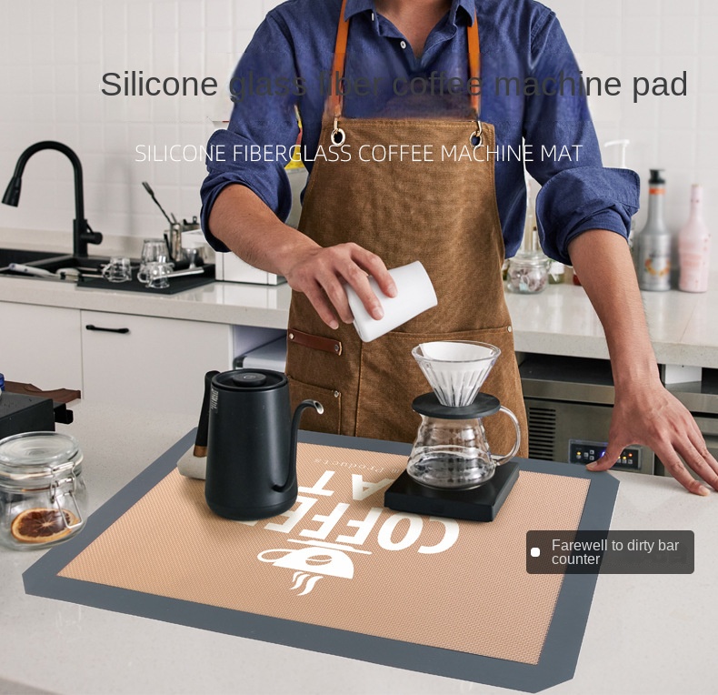 1pc Silicone Coffee Machine Mat, Heat-resistant Kitchen Water
