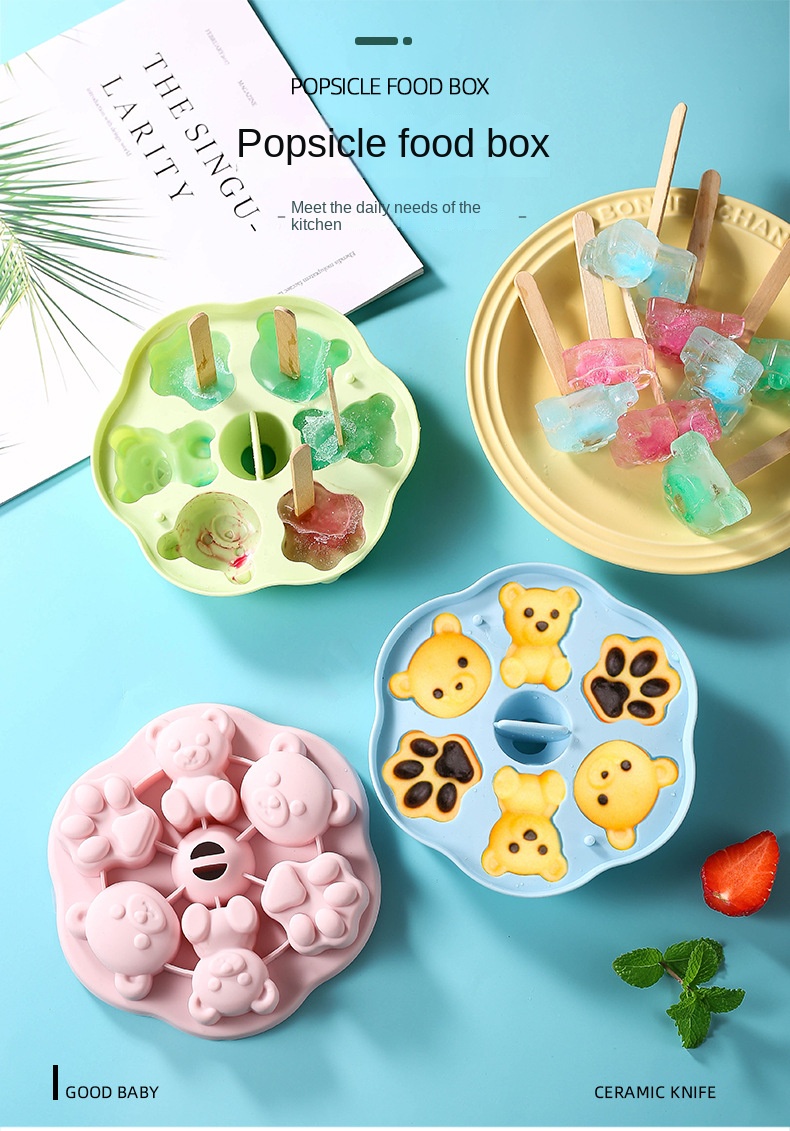 Cartoon Animals Ice Cream Mold Silicone Ice Cube Tray - Temu