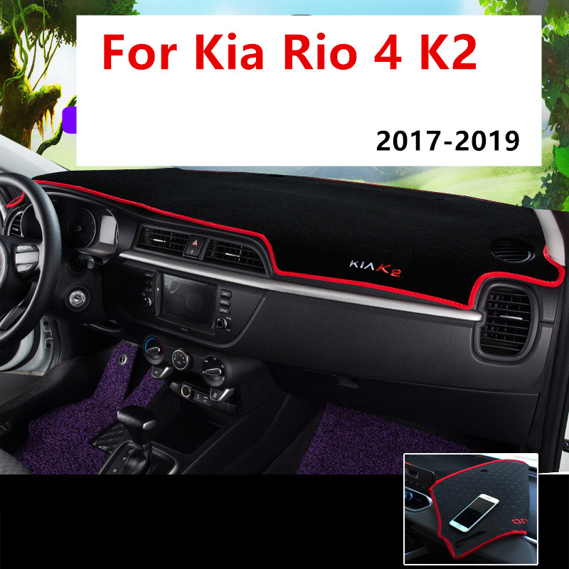 Für Kia Rio K2 2017 2018 2019 2020 Dashmat Dashboard Cover Pad Mat X-Line  Xline Dash Sonnenschutz Protector Teppich Autozubehör