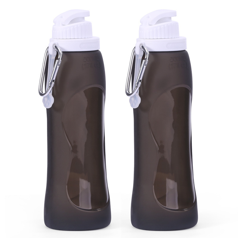 500ml Silicone Foldable Water Bottle 500ml Top Grade Silicone Water Bottles  for Travel Outdoor Sport Drop