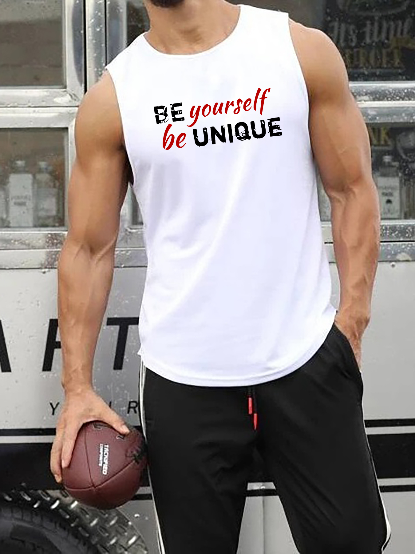 Men's Slim Fit Tank Tops Graphic Gym Sleeveless Shirts Lightweight Muscle  Tshirt Performance Weight Lifting Tanks Bodybuilding Tank Top