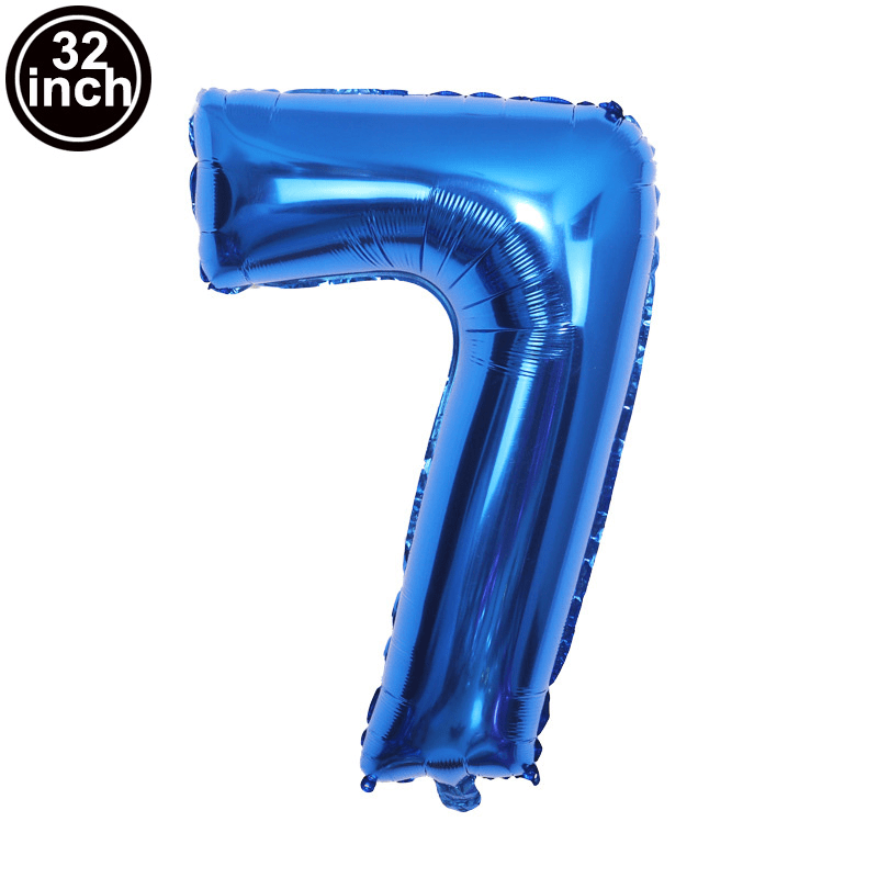 Acheter 12 pièces garçon anniversaire ballons avec 32 pouces bleu numéro  ballon fête d'anniversaire décoration enfants anniversaires 1/2/3/5/6/8/9  ans