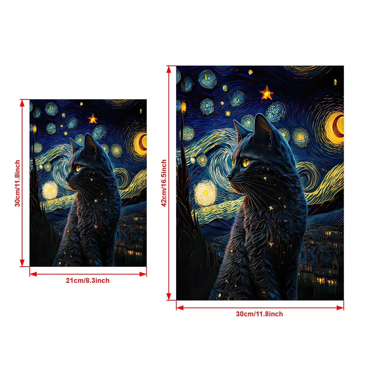 Starry Night Black Cats - Diamond Paintings 