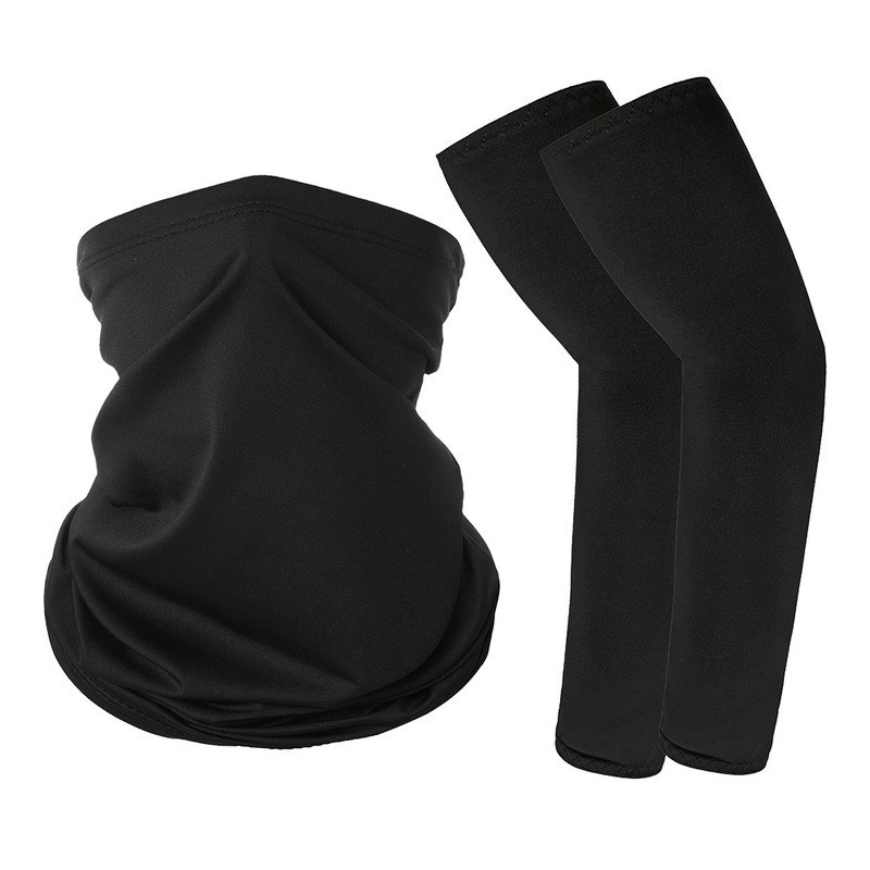  UV Protection Neck Gaiter Sun Arm Sleeves Set, Cooling