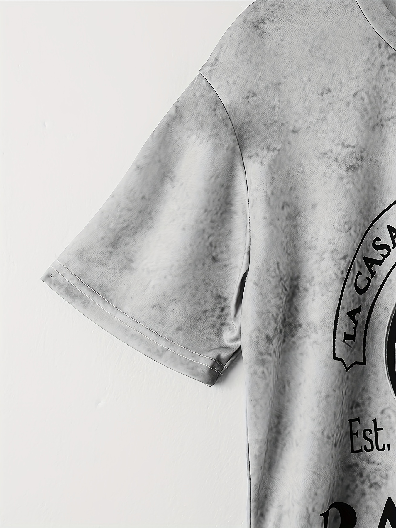 Plus Size Men's Street Style 3D Bat And Creative Letters Print Graphic T-shirt For Summer