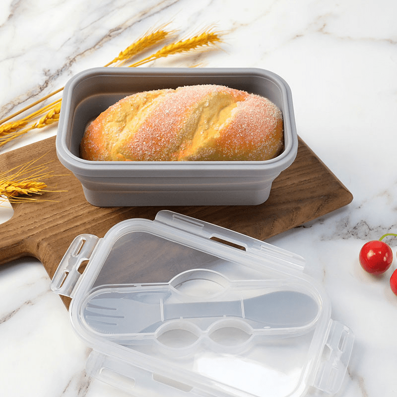 Three compartment Silicone Folding Lunch Box Fresh keeping - Temu