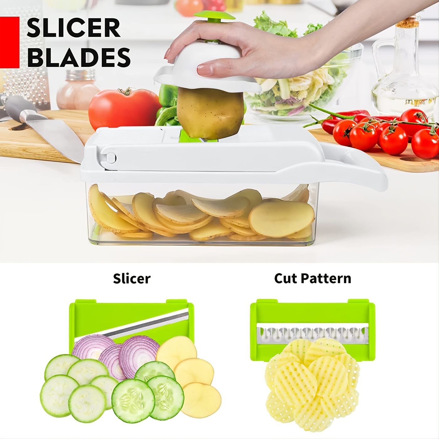 13in1 Vegetable Chopper Multifunctional Fruit Slicer Manual - Temu