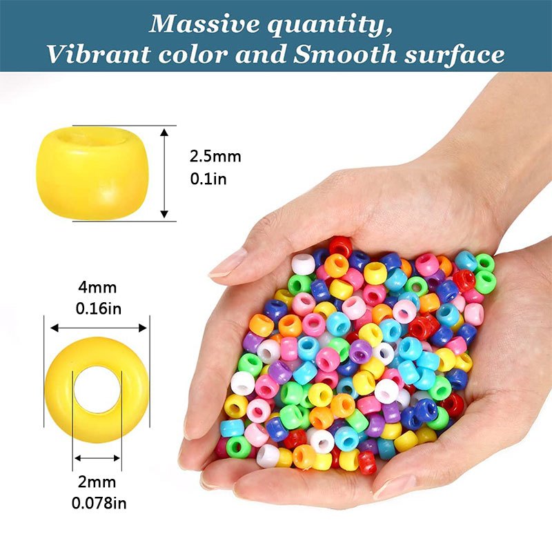 24 Assorted Colors Plastic Bulk Rainbow Beads For Jewelry Making