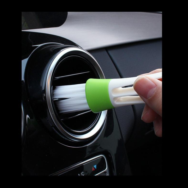 Multifunction Car Air Vent Cleaner Mini Double-end Micro Fiber Vent Duster  Removable Cloth Cover Portable Cleaning Brush For Car Detailing Care - Temu