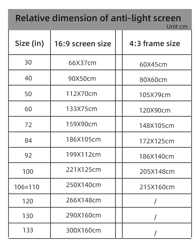 metal anti light 16 9 scale projector screen 60 72 84 inches portable home outdoor office hd projection curtain details 9