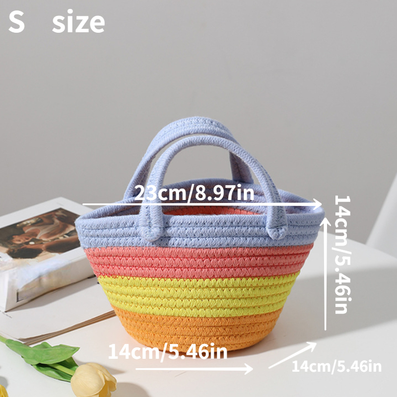 Colorful Woven Straw Backpack Colorblock Summer Beach Bag - Temu