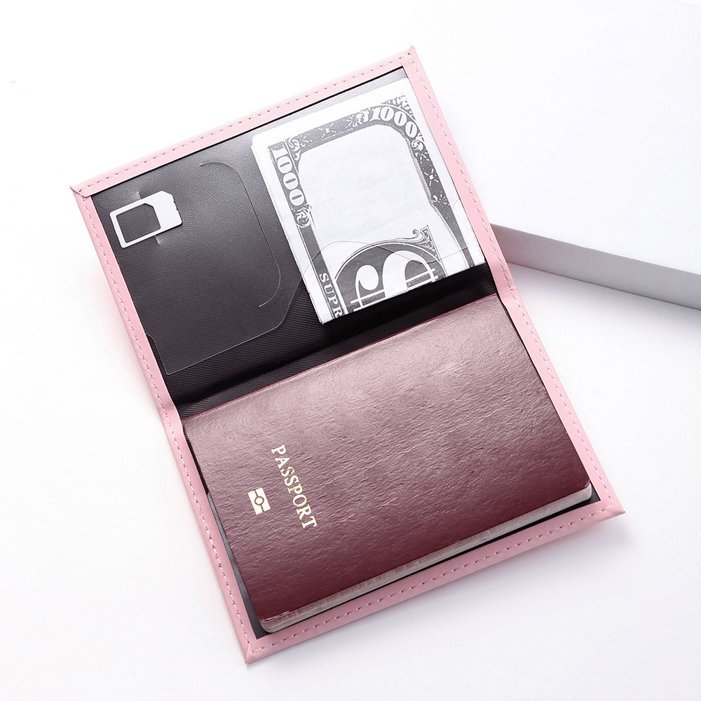 Minimalist Pu Leather Travel Passport Holder, Ticket Holder - Temu