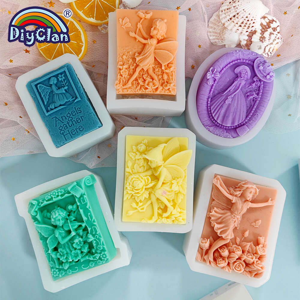 Fairy Soap Mold Rectangle Silicone Soap Making Molds Handmade Soap Mold