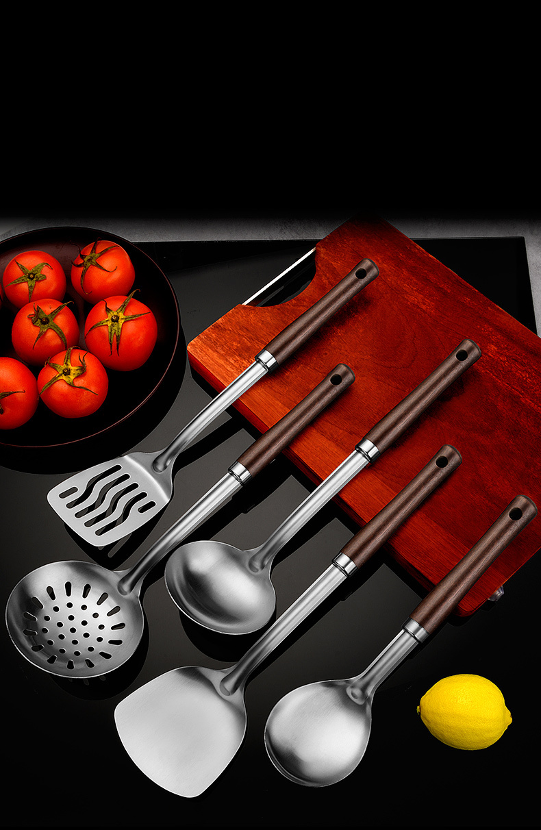 Stainless Steel Kitchen Utensils Set Wok Spatula And Ladle - Temu