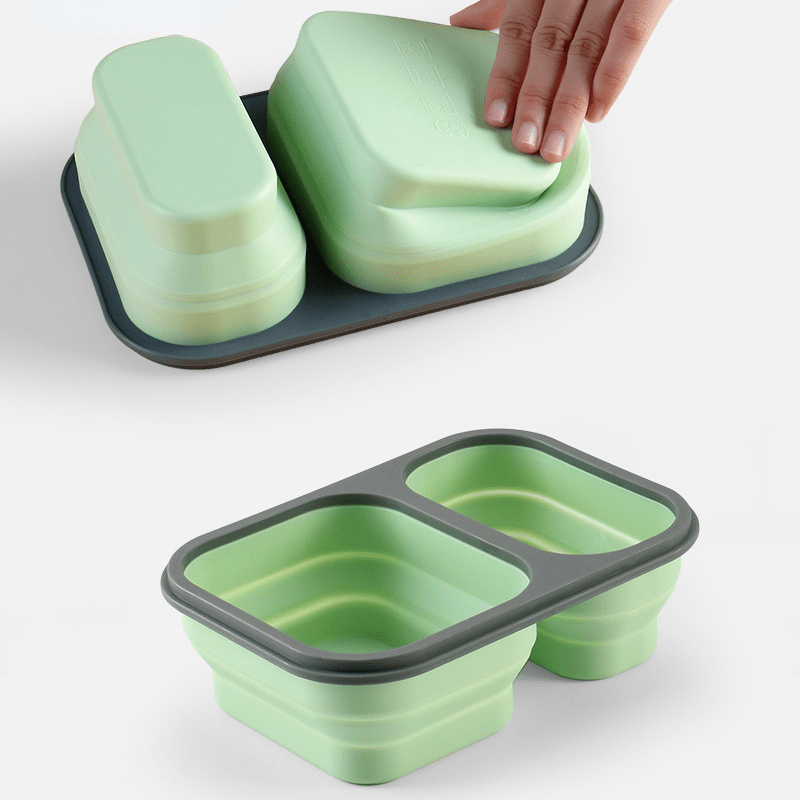 Fiambrera desmontable 3 compartimentos Grado alimenticio PP5 Bento Box  Almacenamiento de alimentos c Meterk Verde